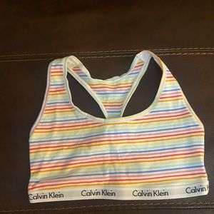 Calvin Klein Rainbow Stripe Cotton Bralette